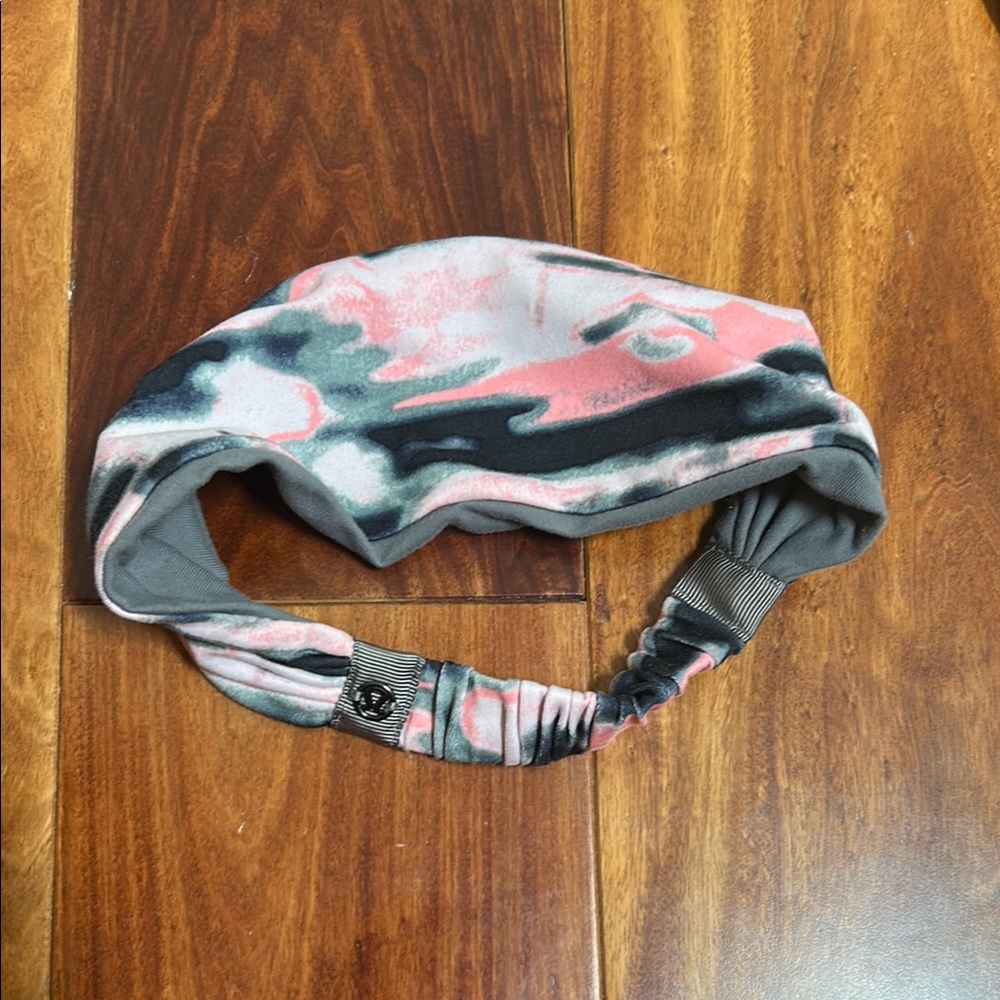 lululemon athletica Pink and Gray Tie-Dye Headband
